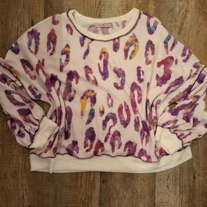 Leopard print colorful sweater, Size L